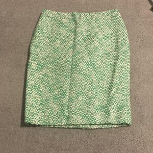 chic green and white skirt, j crew, size 8